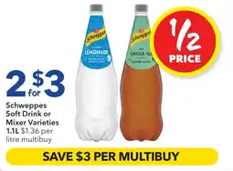 Ritchies Schweppes Soft Drink or Mixer offer