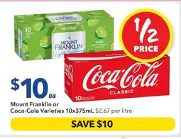 Ritchies Mount Franklin or Coca-Cola offer