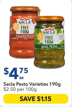 Ritchies Sacla Pesto Varieties offer
