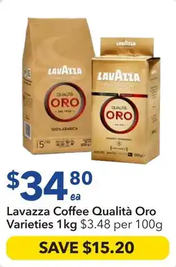Ritchies Lavazza Coffee Qualità Oro Varieties offer