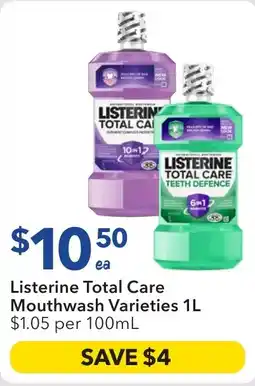 Ritchies Listerine Total Care Mouthwash Varieties offer