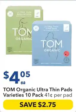 Ritchies TOM Organic Ultra Thin Pads Varieties offer