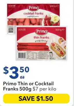 Ritchies Primo Thin or Cocktail Franks offer