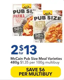 Ritchies McCain Pub Size Meal Varieties offer