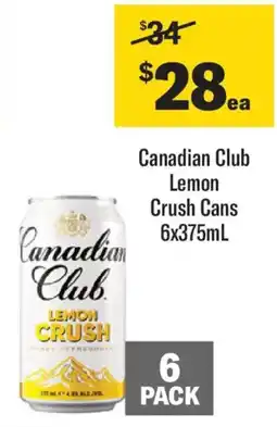 Liquorland Canadian Club Lemon Crush Cans offer