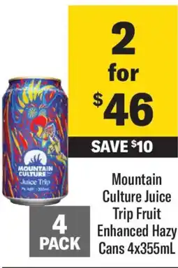 Liquorland Mountain culture juice trip enhanced hazy cans offer