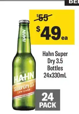 Liquorland Hahn Super Dry 3.5 Bottles offer