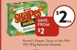 Foodworks Arnott's Shapes, Savoy or Jatz Mini offer