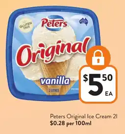 Foodworks Peters Original Ice Cream offer