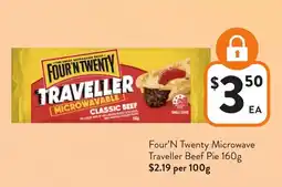 Foodworks Four'N Twenty Microwave Traveller Beef Pie offer