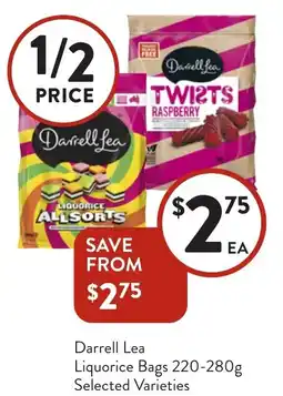 Foodworks Darrell Lea Liquorice Bags offer