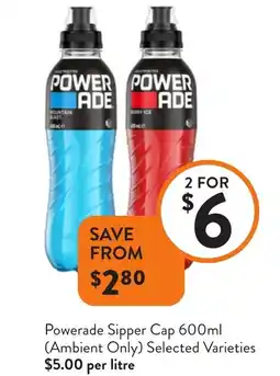 Foodworks Powerade Sipper Cap (Ambient Only) offer