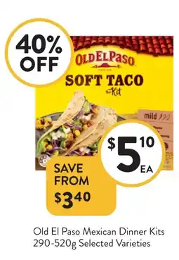 Foodworks Old El Paso Mexican Dinner Kits offer