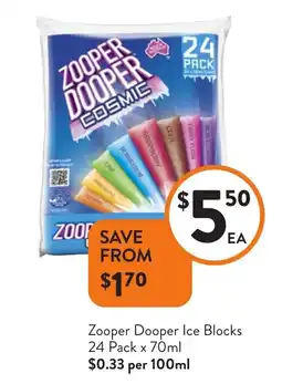Foodworks Zooper Dooper Ice Blocks offer
