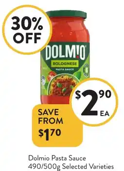 Foodworks Dolmio Pasta Sauce offer