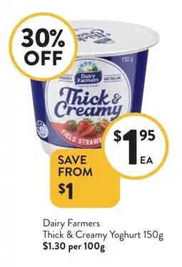 Foodworks Dairy Farmers Thick & Creamy Yoghurt offer