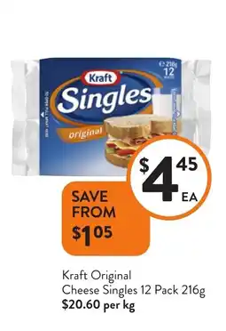 Foodworks Kraft Original Cheese Singles offer