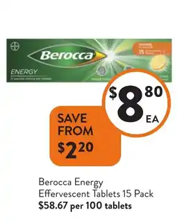 Foodworks Berocca Energy Effervescent Tablets offer