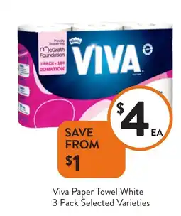Foodworks Viva Paper Towel White 3 Pack offer