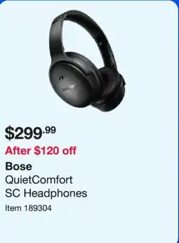 Costco Bose QuietComfort SC Headphones offer