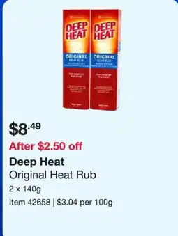 Costco DEEP HEAT Original Heat Rub offer