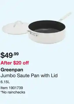Costco Greenpan Jumbo Saute Pan with Lid offer