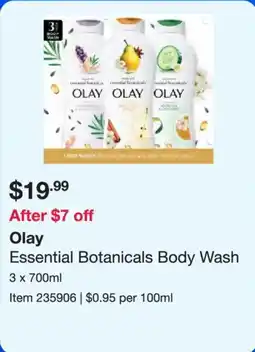 Costco Olay Essential Botanicals Body Wash offer