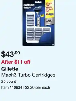 Costco Gillette Mach3 Turbo Cartridges offer