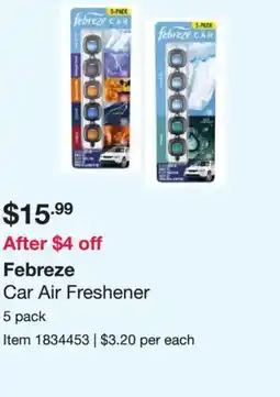 Costco Febreze Car Air Freshener offer