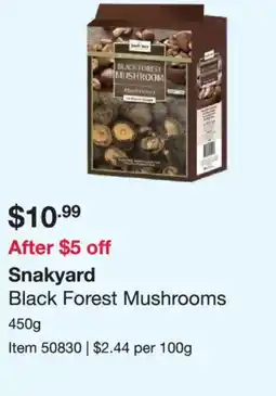 Costco Snakyard Black Forest Mushrooms offer