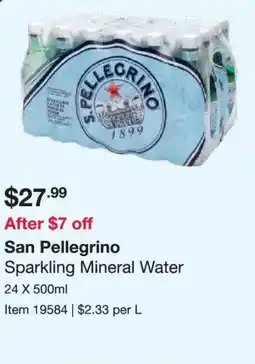 Costco San Pellegrino Sparkling Mineral Water offer