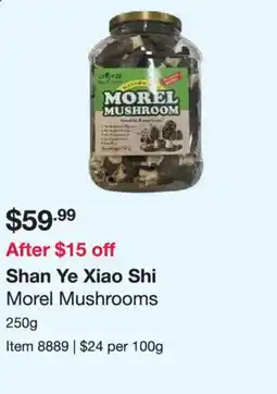 Costco Shan Ye Xiao Shi Morel Mushrooms offer