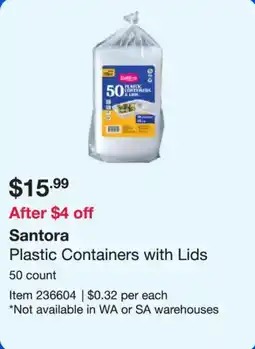 Costco Santora Plastic Containers with Lids offer