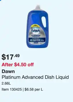 Costco DAWN Platinum Advanced Dish Liquid offer
