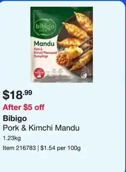 Costco bibigo Pork & Kimchi Flavoured Dumplings offer