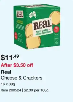 Costco REAL Cheese & Crackers offer