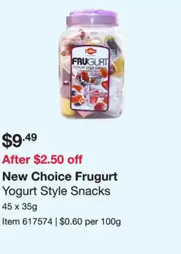 Costco New Choice Frugurt Yogurt Style Snacks offer