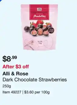 Costco Alli & Rose Dark Chocolate Strawberries offer