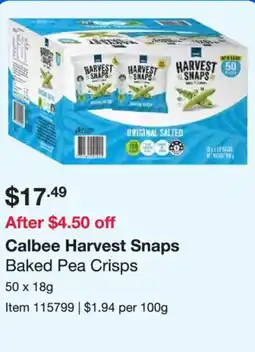 Costco Calbee Harvest Snaps Baked Pea Crisps offer