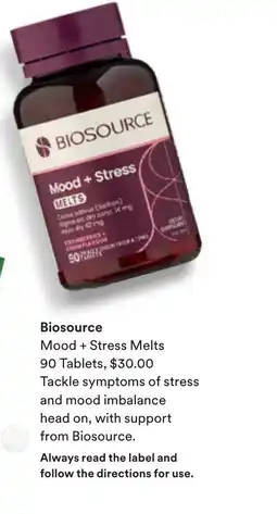 Priceline BIOSOURCE Mood + Stress Melts offer