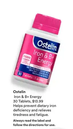 Priceline Ostelin Iron & B+ Energy offer