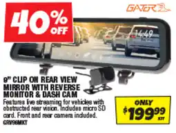 Autobarn 9" clip on rear view mirror with reverse monitor & dash cam offer