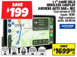 Autobarn 11" 200w halo wireless carplay android auto dab+ rec offer