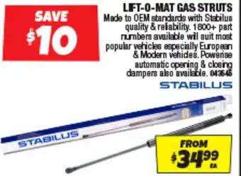 Autobarn Lift-o-mat gas struts offer