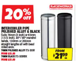 Autobarn Intercooler pipe polished alloy & black offer