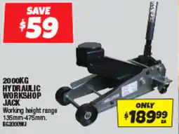 Autobarn 2000kg hydraulic workshop jack offer