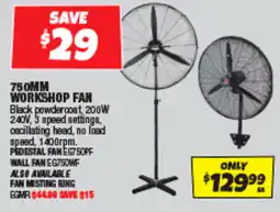 Autobarn 750mm workshop fan offer