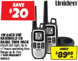 Autobarn 1w 80ch uhf handheld cb radio twin pack offer
