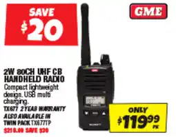 Autobarn 2w 80ch uhf cb handheld radio offer