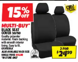 Autobarn Black seat cover 30/50 offer